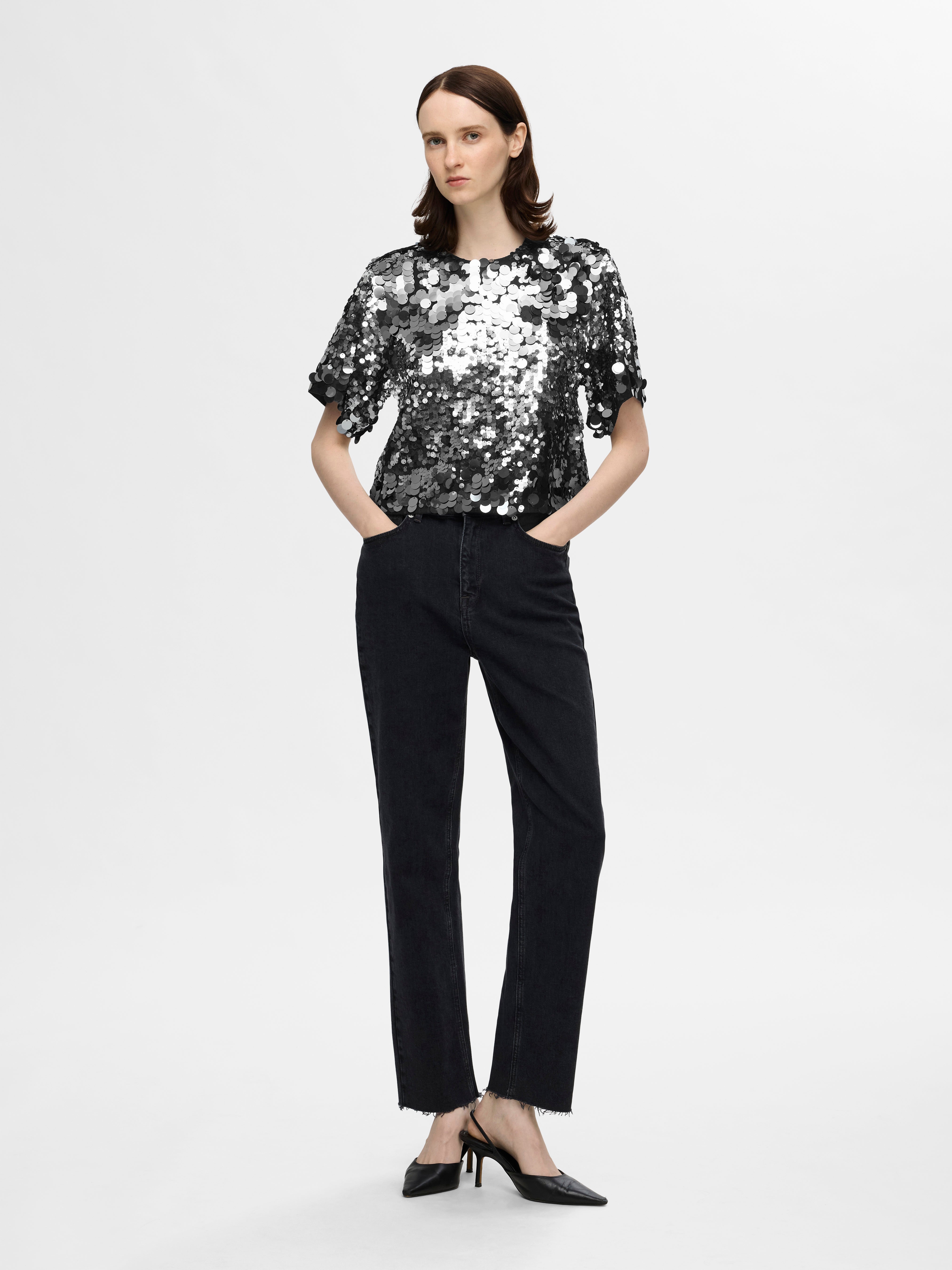 Selected Femme Tana Sequins Top 
