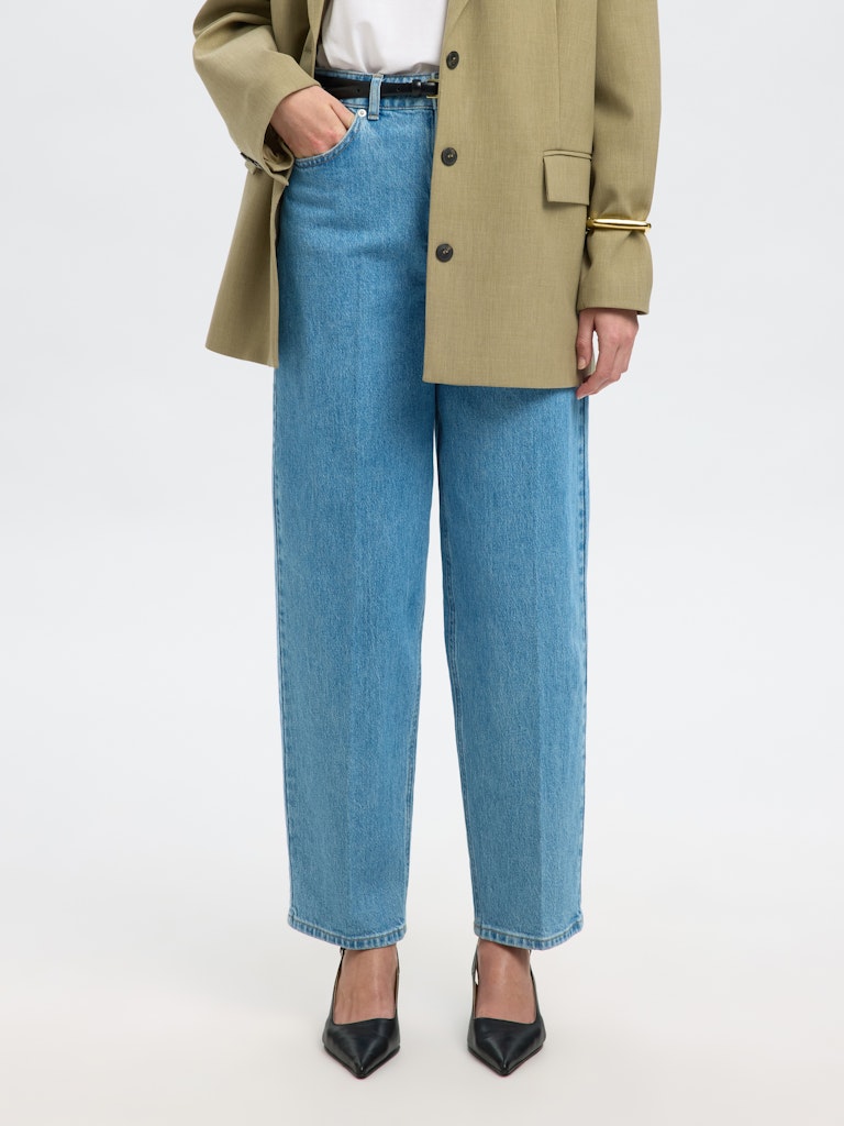 Selected Femme Barrel Liva-Kori Blue Jeans