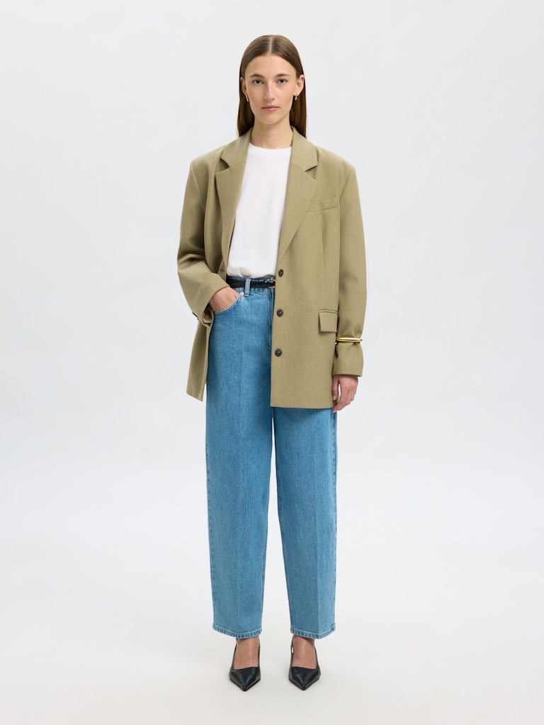 Selected Femme Barrel Liva-Kori Blue Jeans
