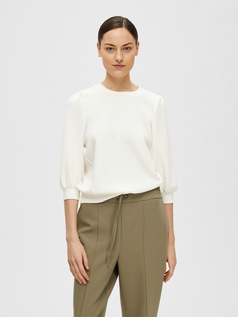Selected Femme Tenny Snow White 3/4 Sweater