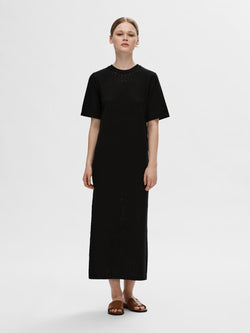 Selected Femme Helena Black Knit Dress