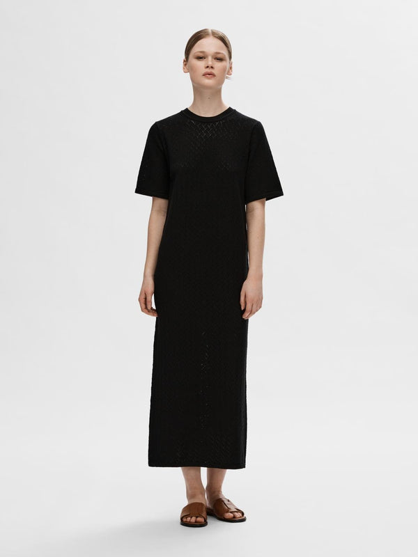 Selected Femme Helena Black Knit Dress