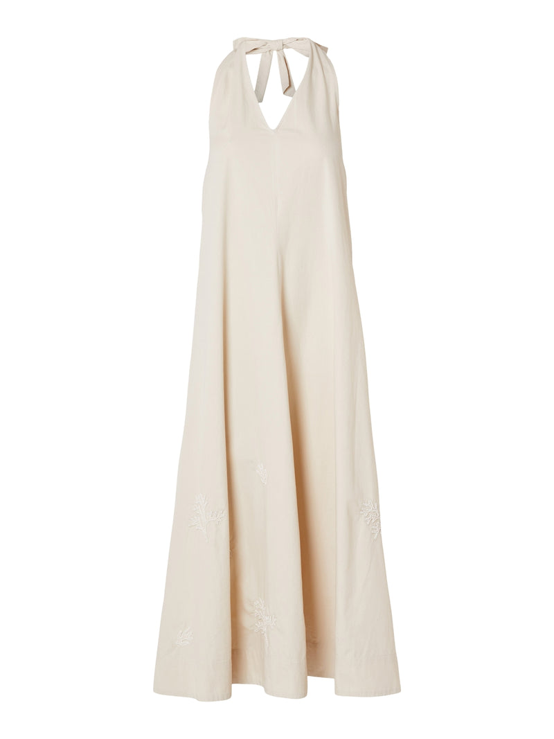 Selected Femme Melli Sandshell Halterneck Dress