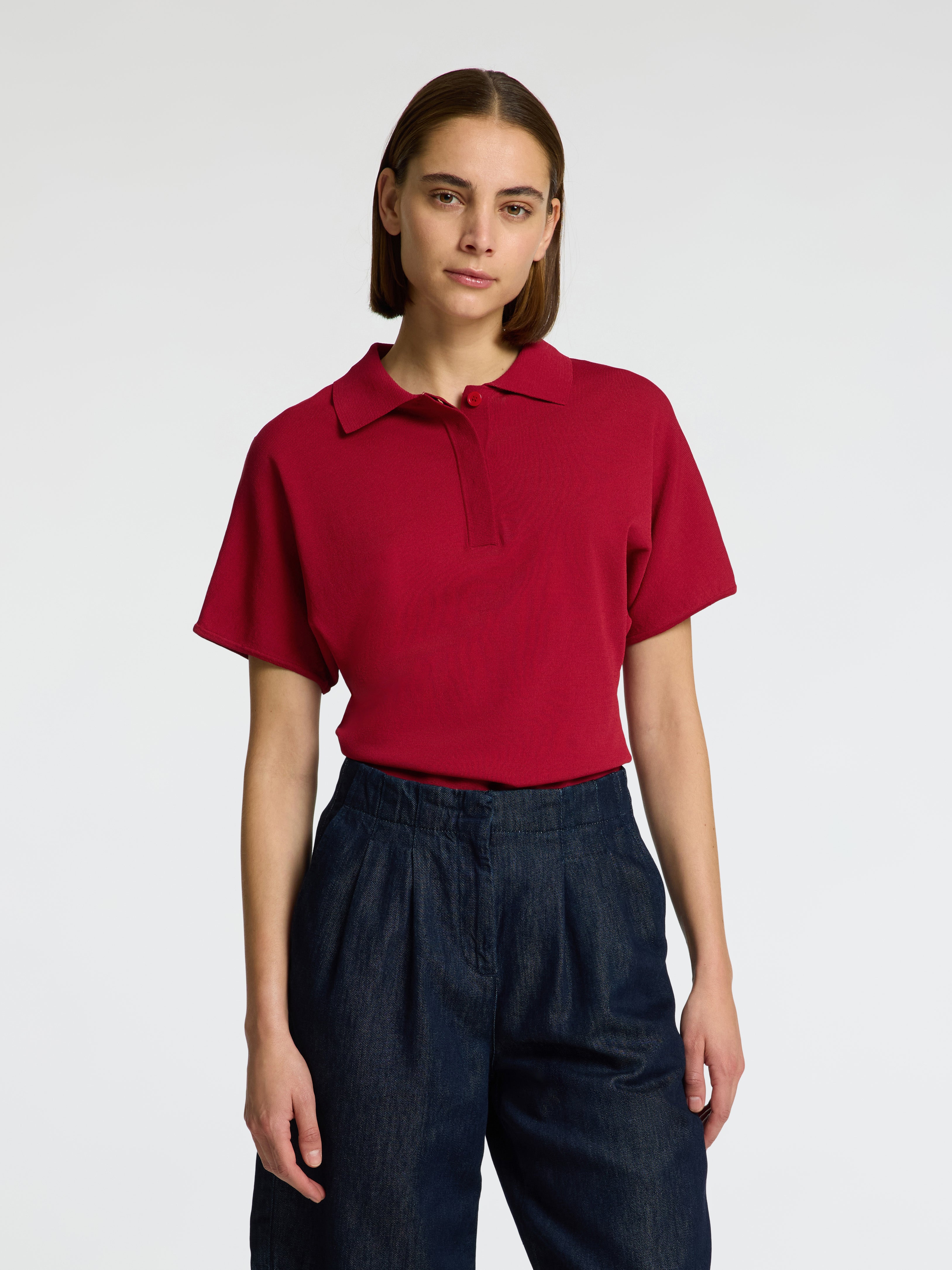 Selected Femme Calo Red Polo Knit