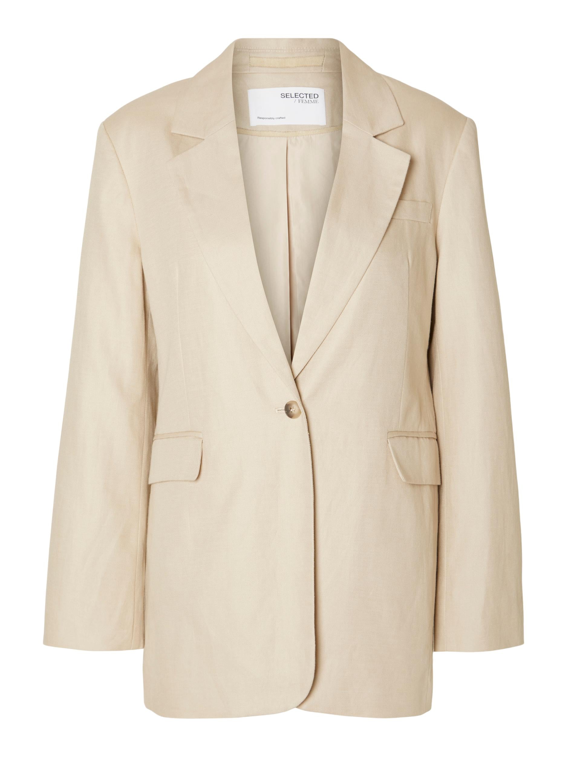 Selected Femme Sine Oversized Cream Blazer