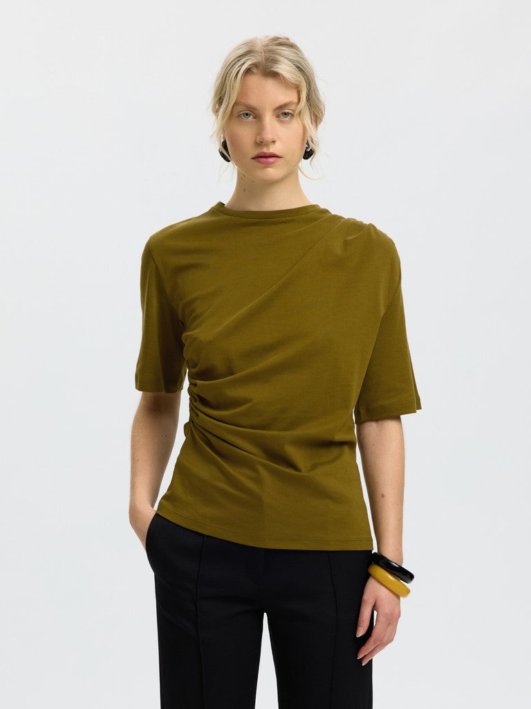 Selected Oline Fir Green Twist Tee