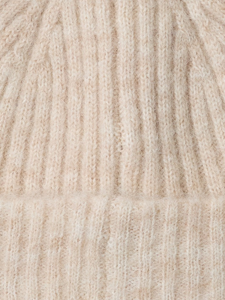 Selected Lulu Ribbed Birch Melange Beanie
