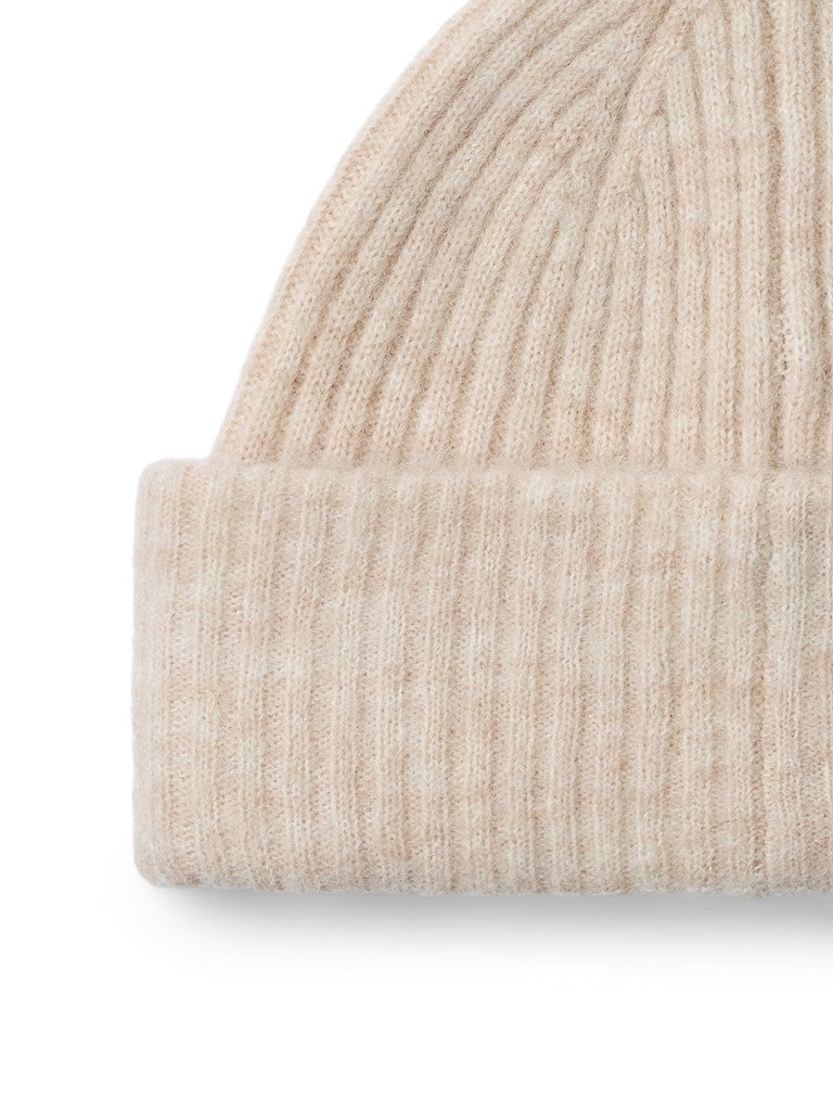 Selected Lulu Ribbed Birch Melange Beanie