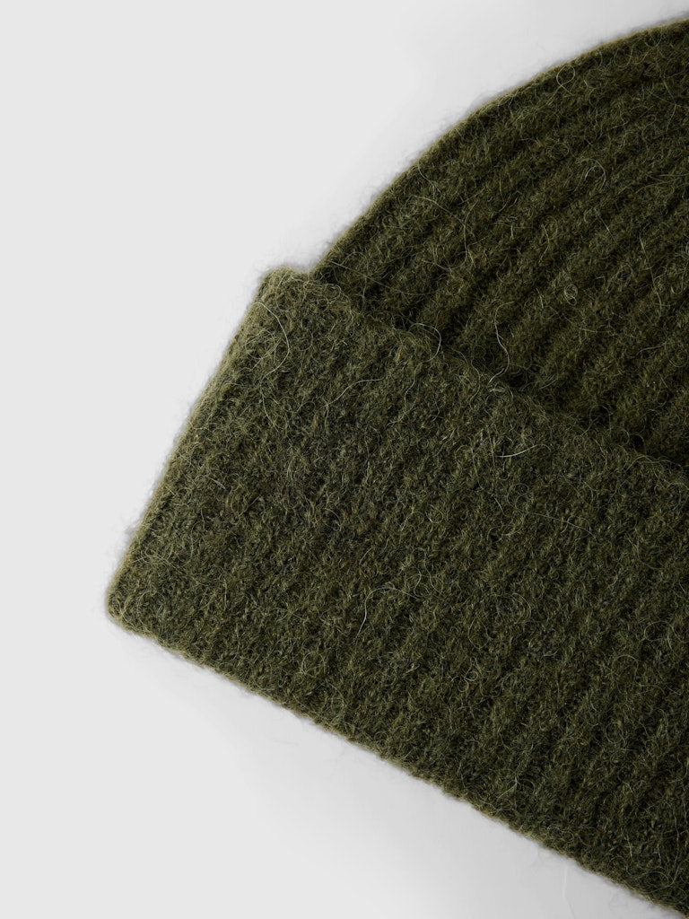 Selected Femme Kalamata Green Lulu Knit Beanie