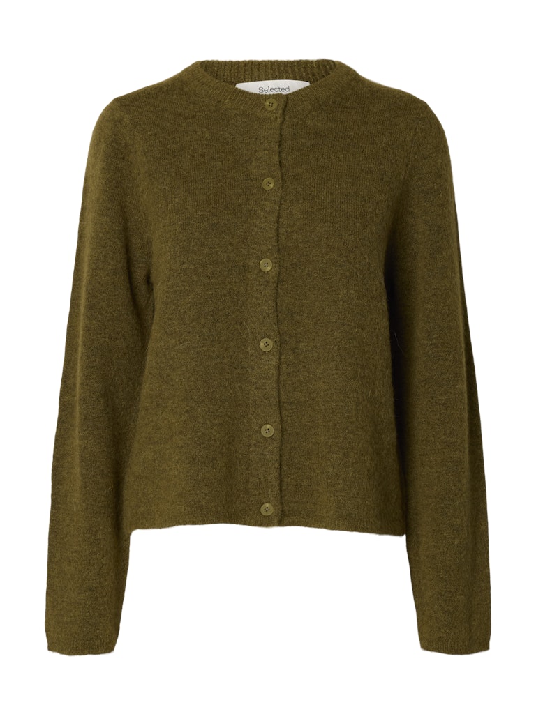 Selected Lulu Green Melange Cardigan Knit