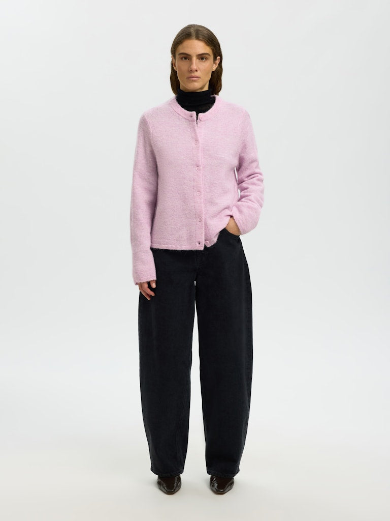 Selected Lulu Orchid Melange Cardigan Knit