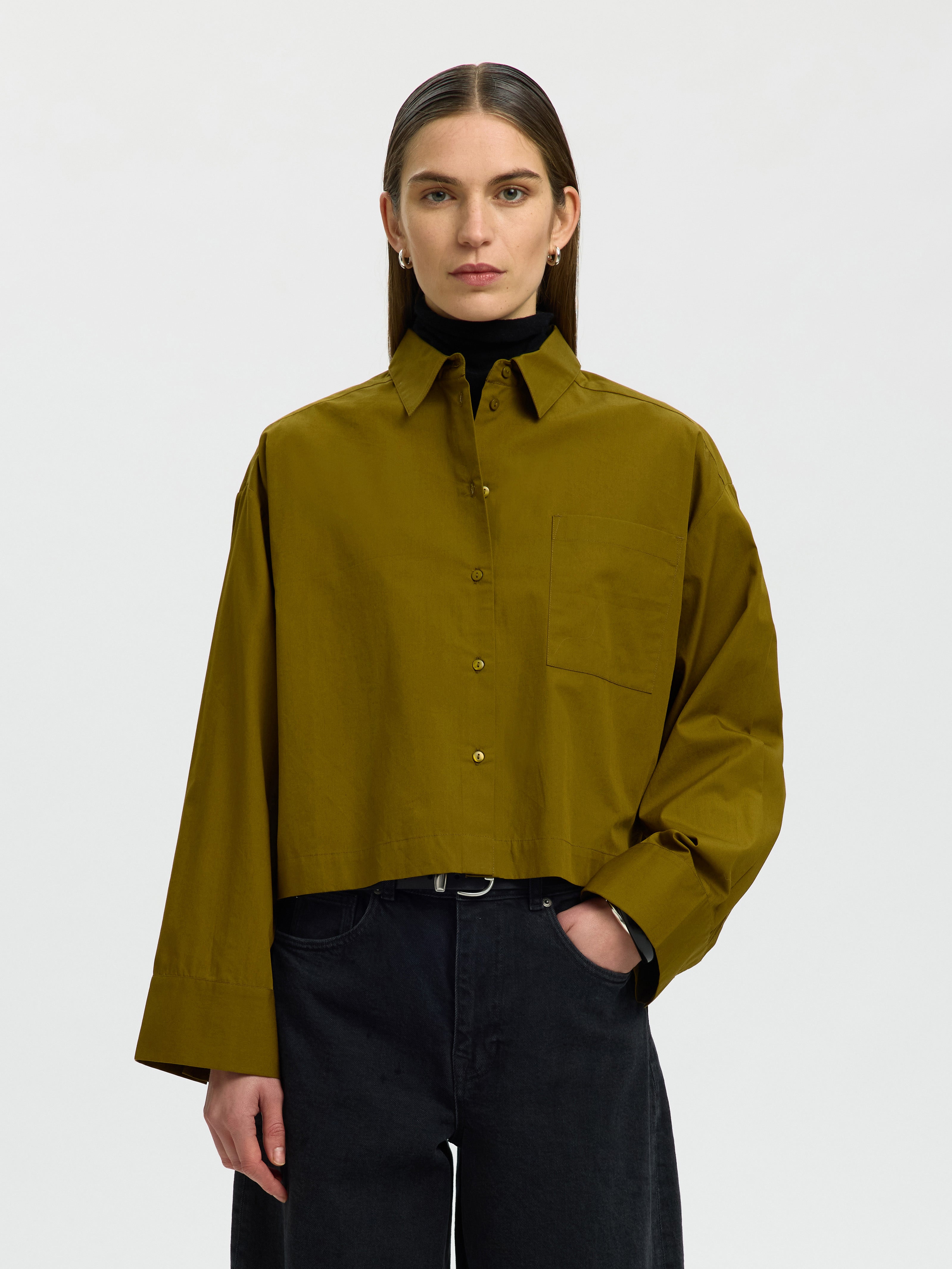 Selected Astha Cropped Boxy Shirt