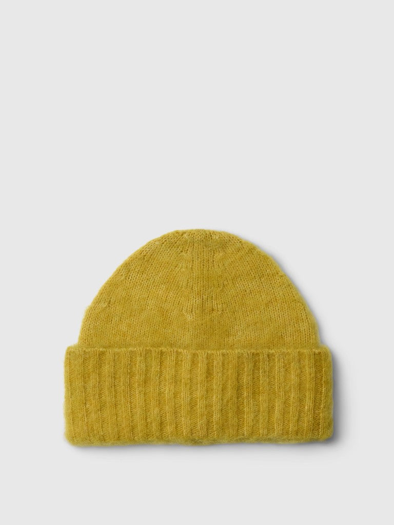 Selected Lulu Brushed Avocado Oil Wool Beanie Hat