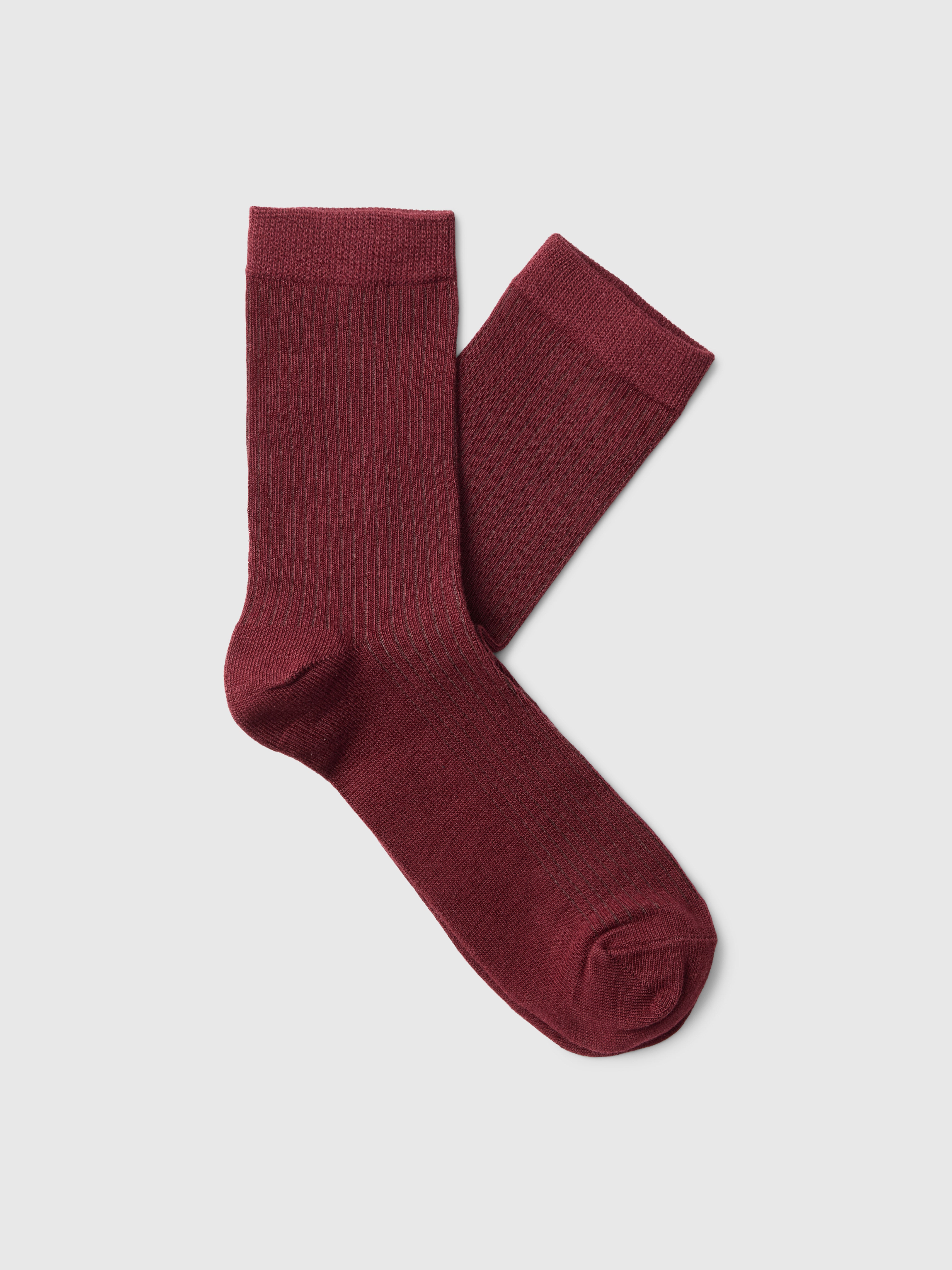 Selected Rose Tawny Port Ribbed Sock