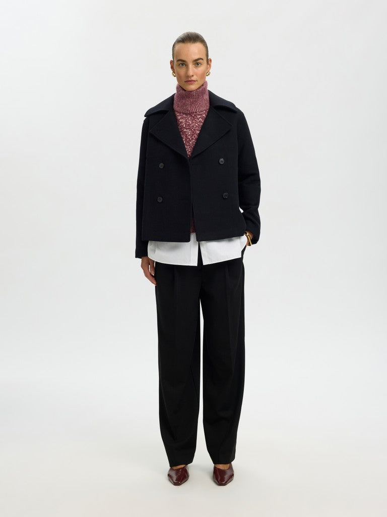 Selected Lulu Duo Tawny Port High Neck Knit