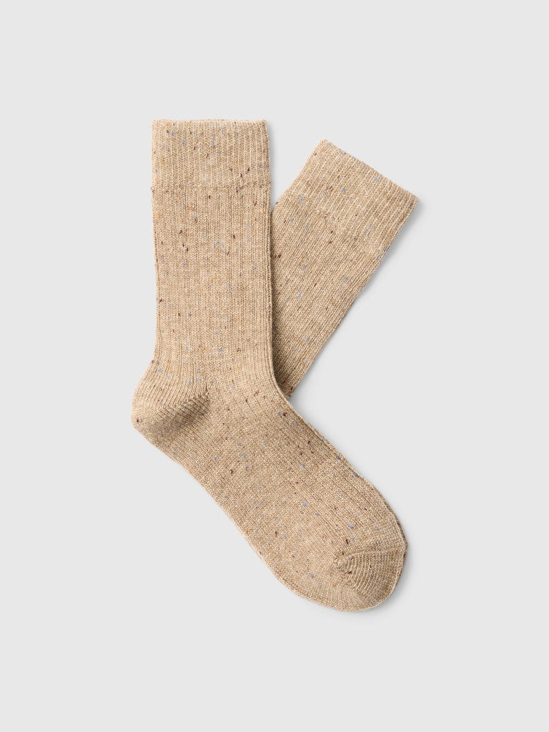 Selected Nasha Oatmeal Wool Blend Sock