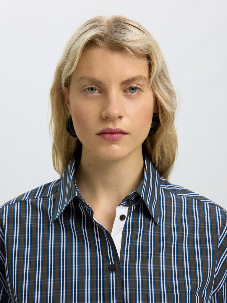 Selected Weden Peat Check Osize Shirt