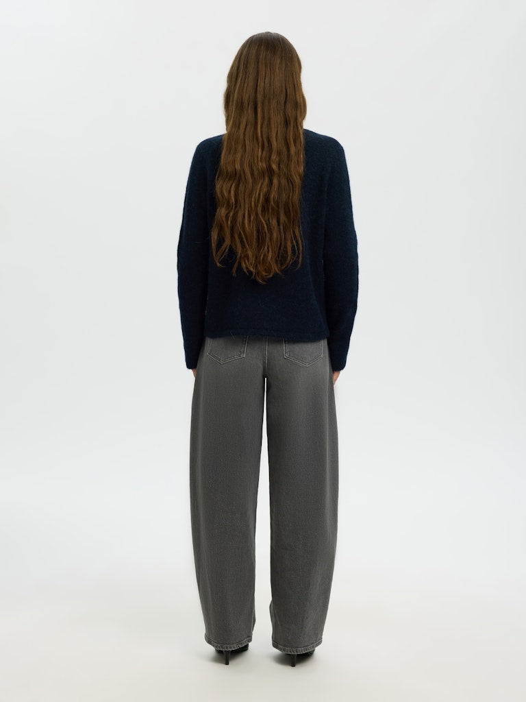 Selected Lulu Dark Sapphire Melange O-Neck Knit