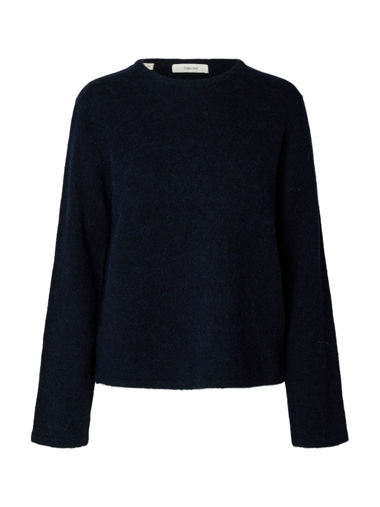 Selected Lulu Dark Sapphire Melange O-Neck Knit