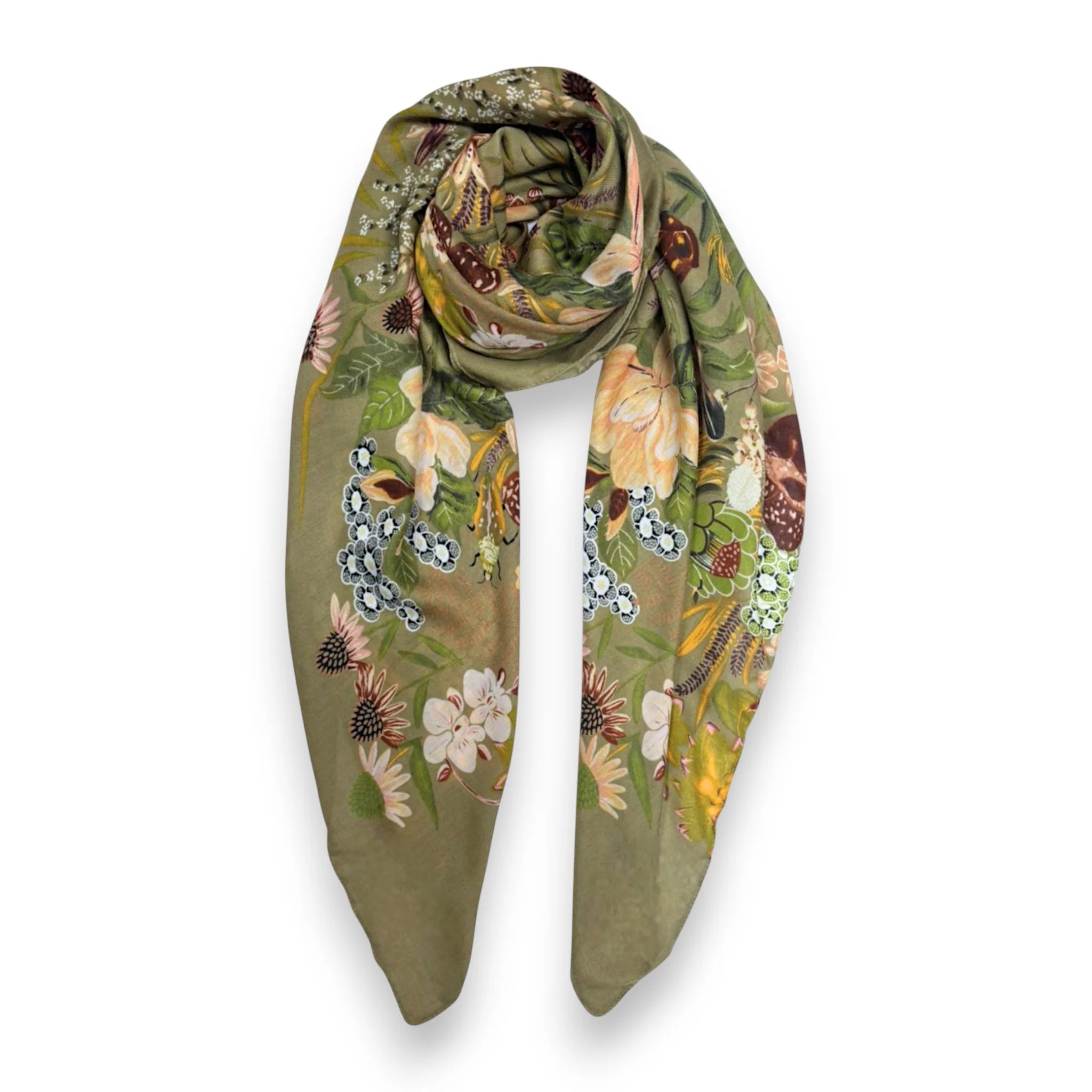 Precious Garden Print Square Scarf