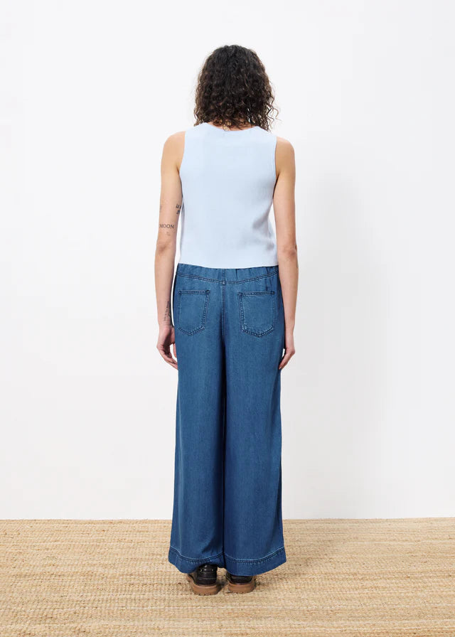 Frnch Satine Navy Blue Jean