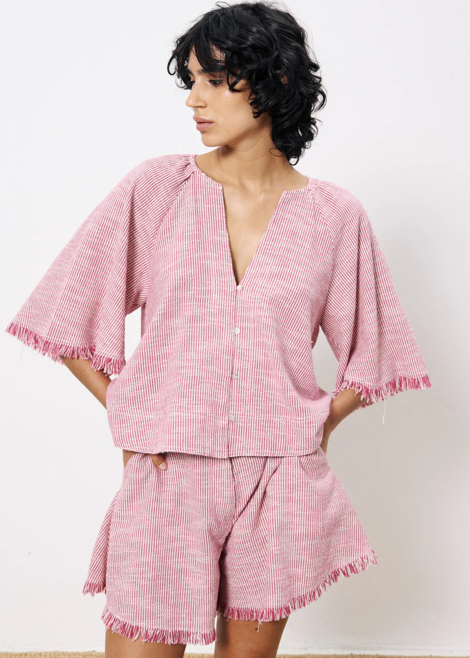 Frnch Alyssia Fuchsia Stripe Top