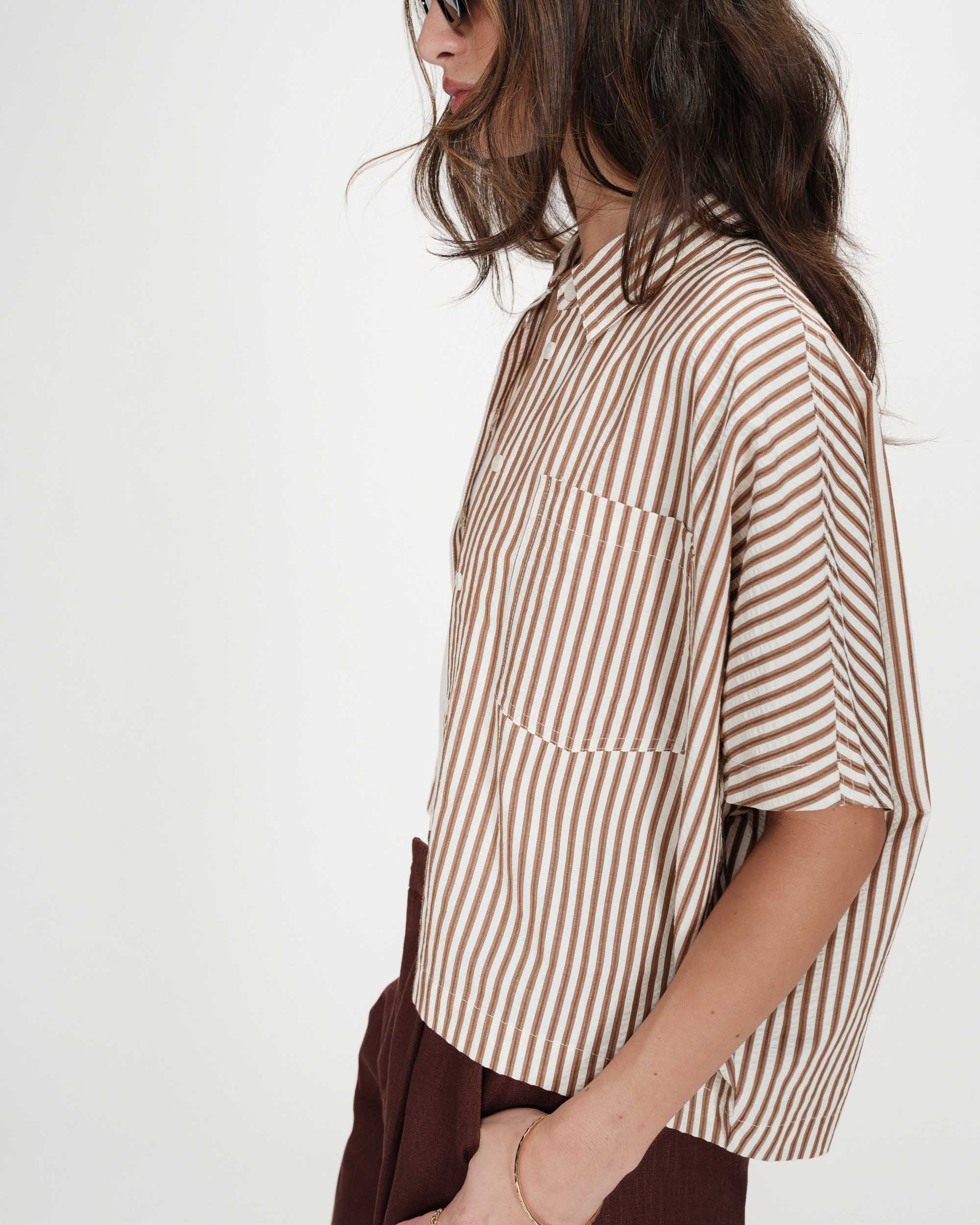 Grace & Mila Vercia Mocha Blouse