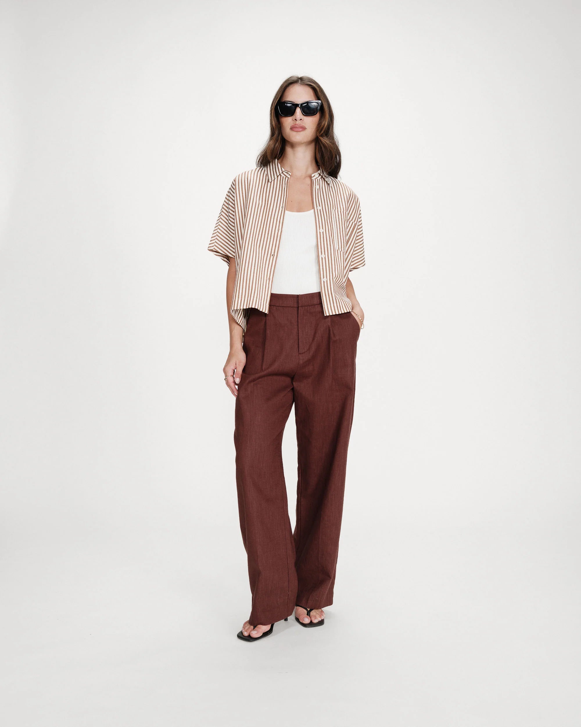 Grace & Mila Vercia Mocha Blouse