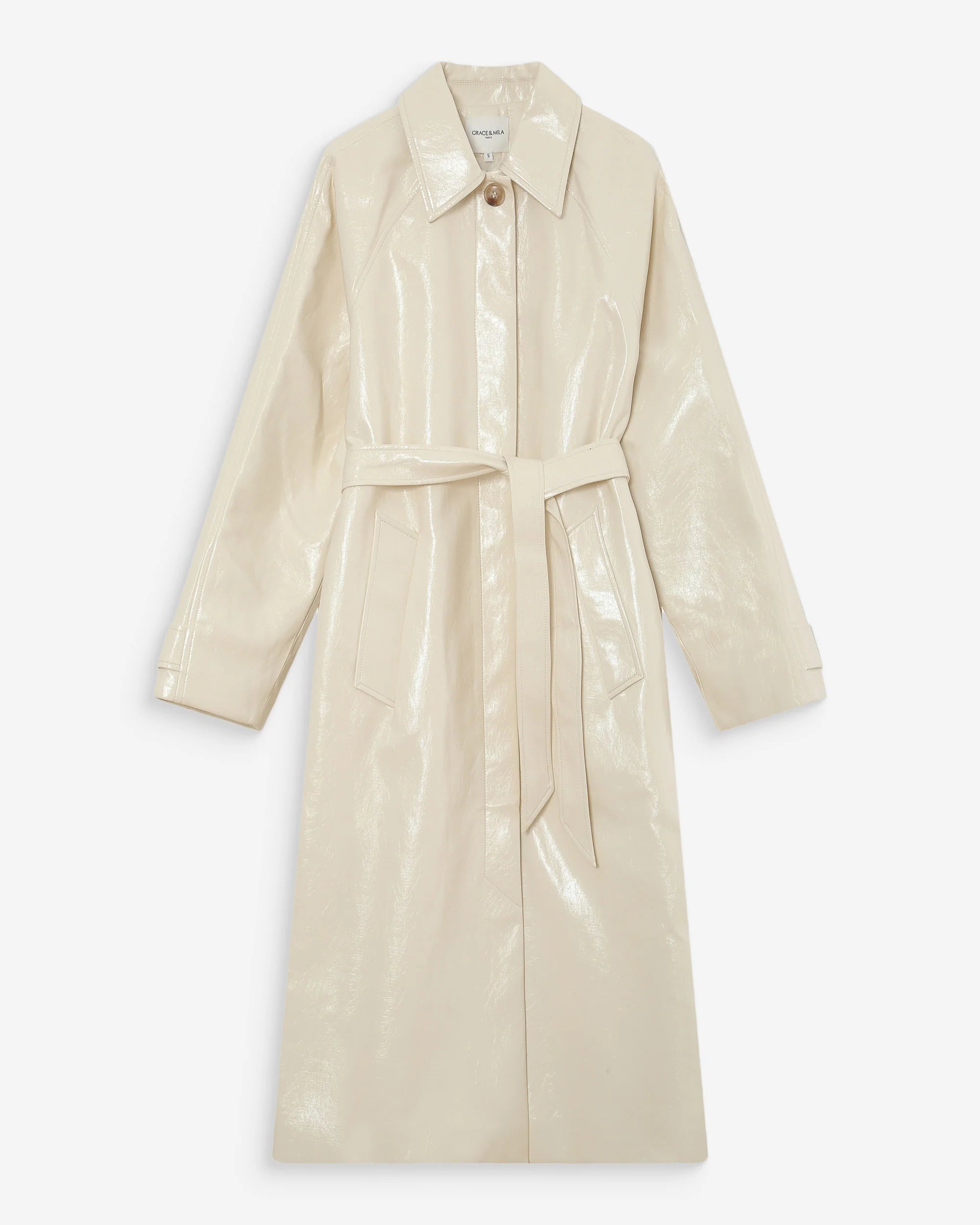 Grace & Mila Vinyl Vanille Velours Coat