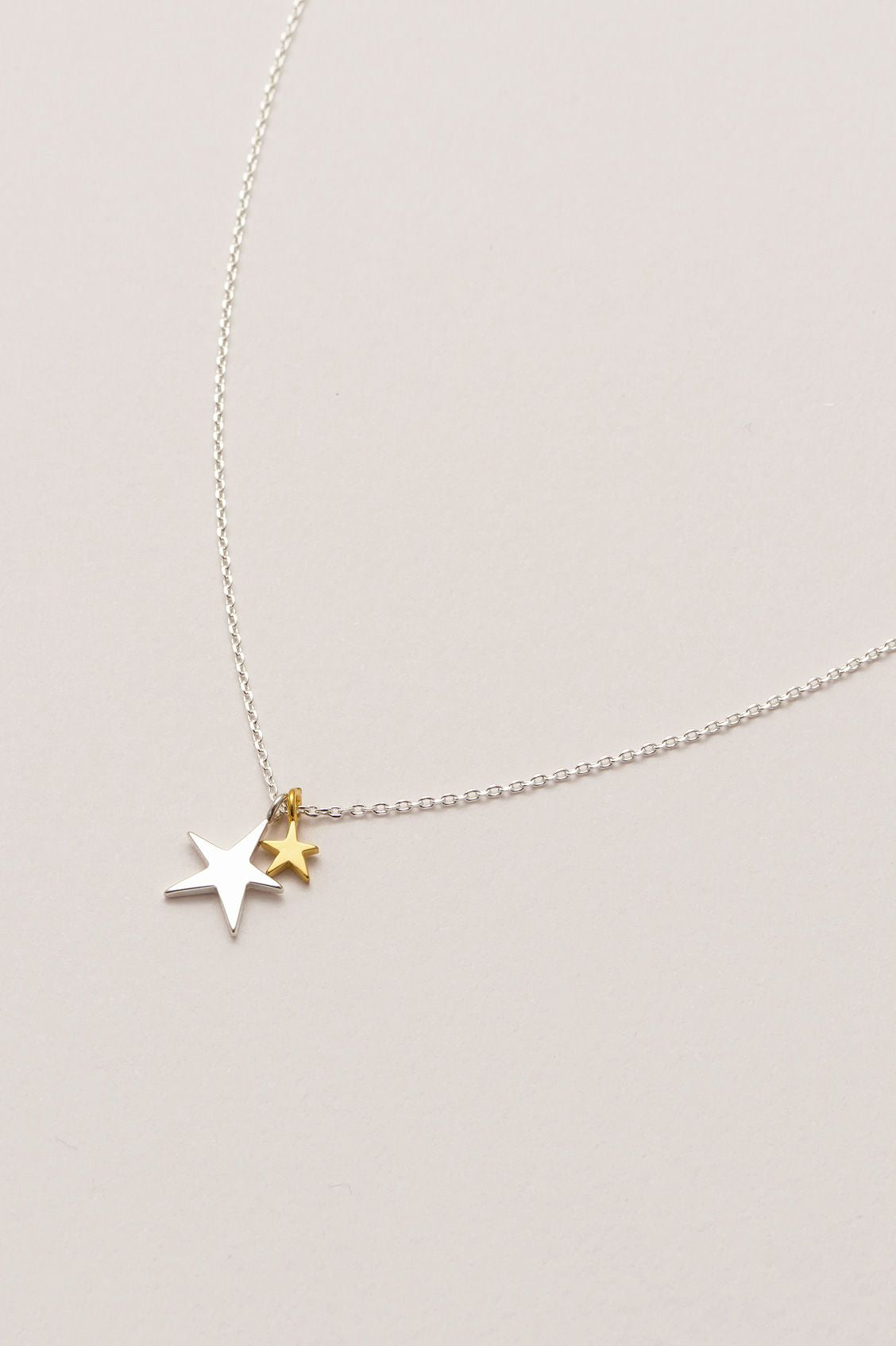 Estella Bartlett Two Tone Double Star Necklace