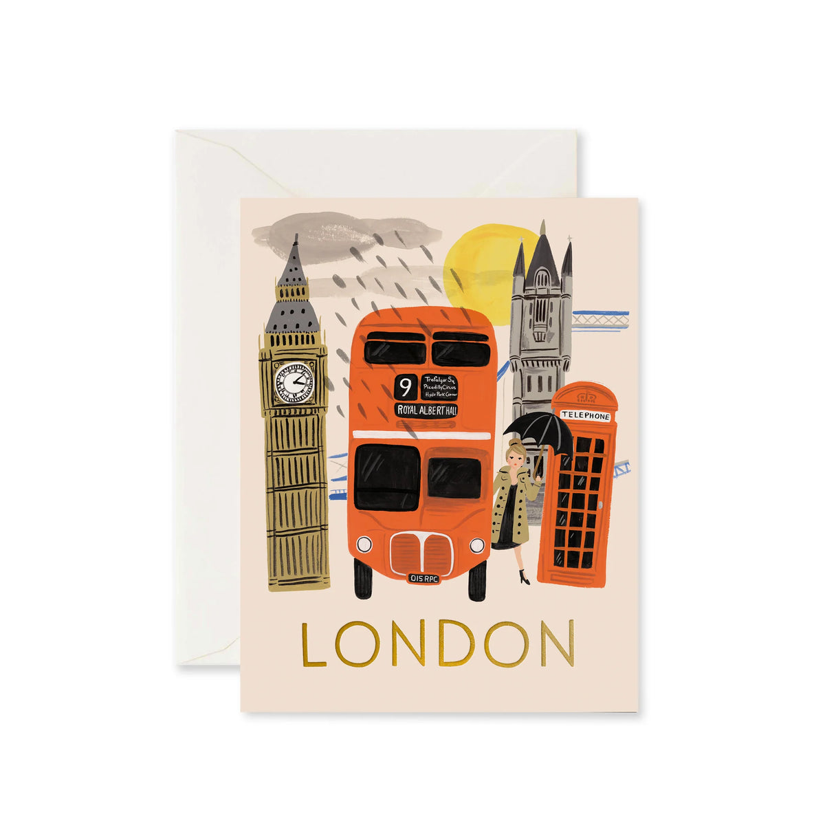 Rifle Paper Co Umbrella Girl Greeting Card