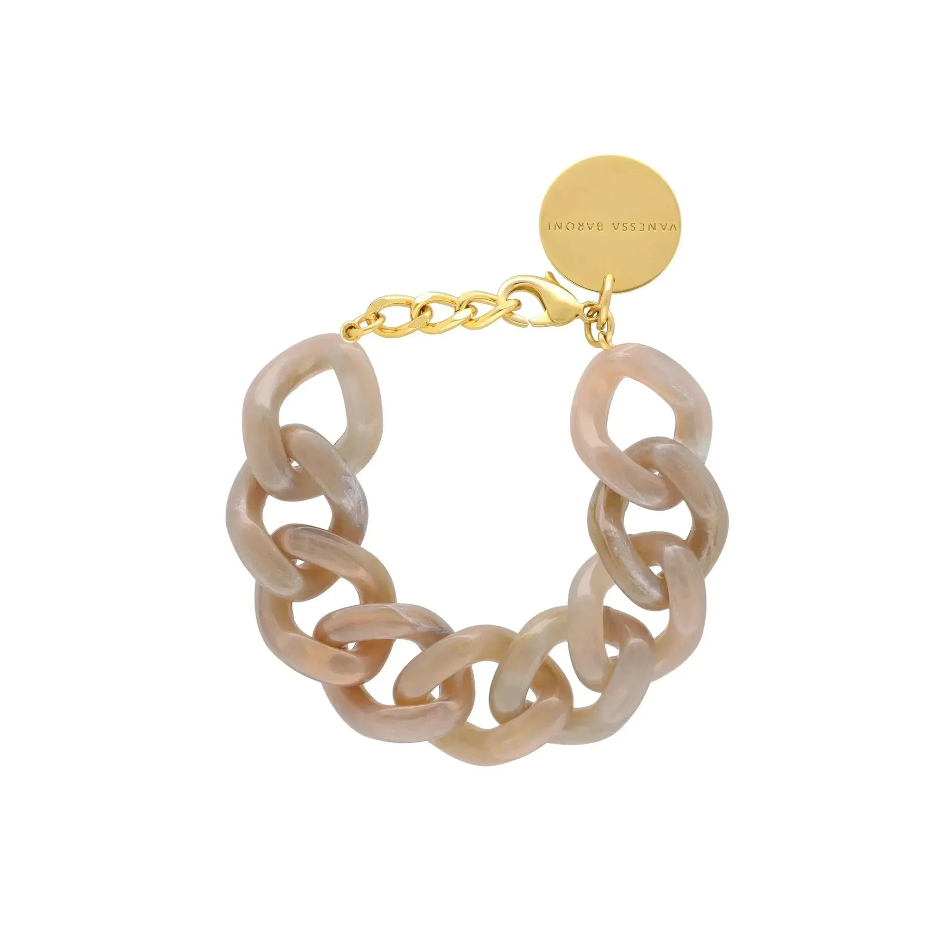 Vanessa Baroni Flat Chain Bracelet Biancone Marble