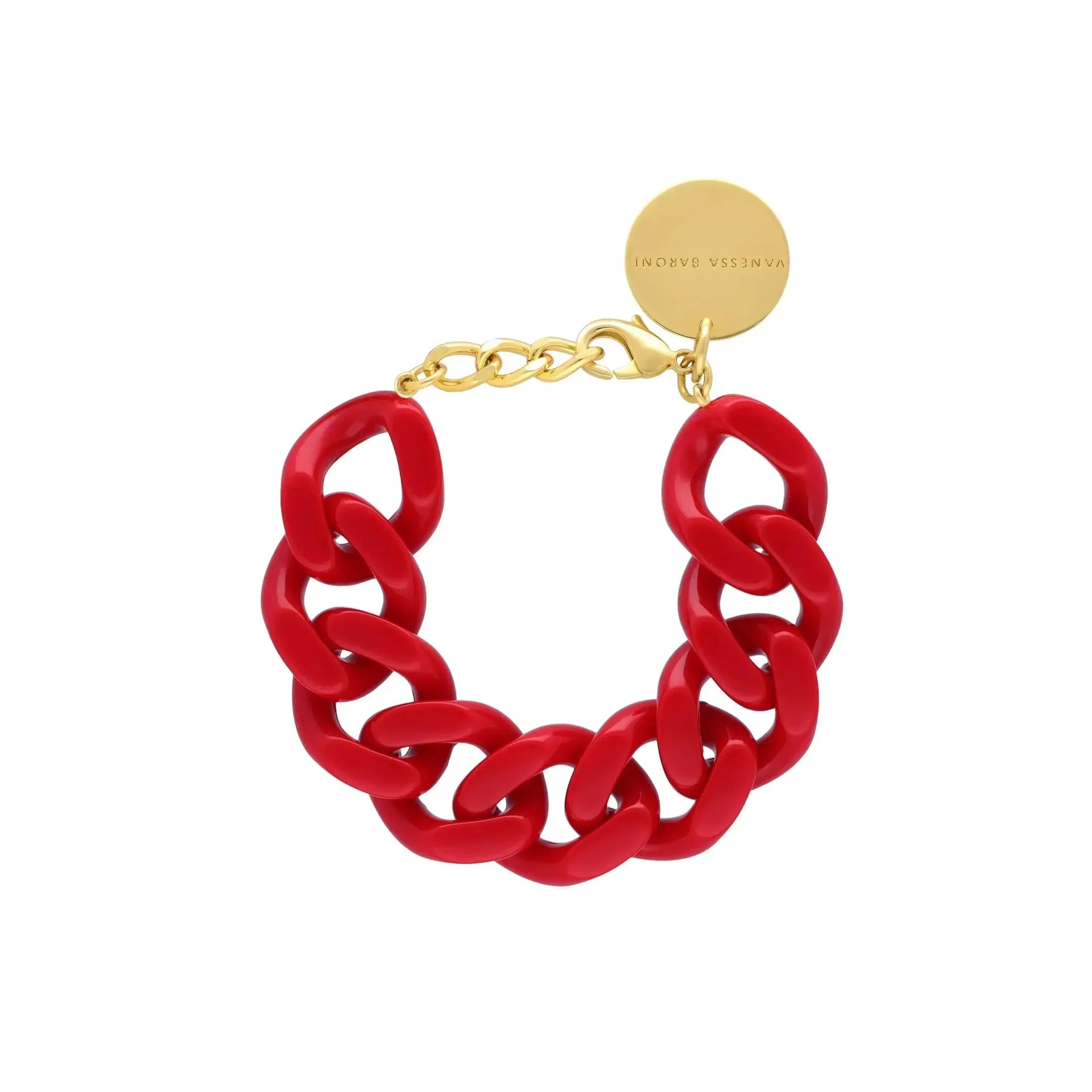 Vanessa Baroni Flat Chain Bracelet Scarlet Red