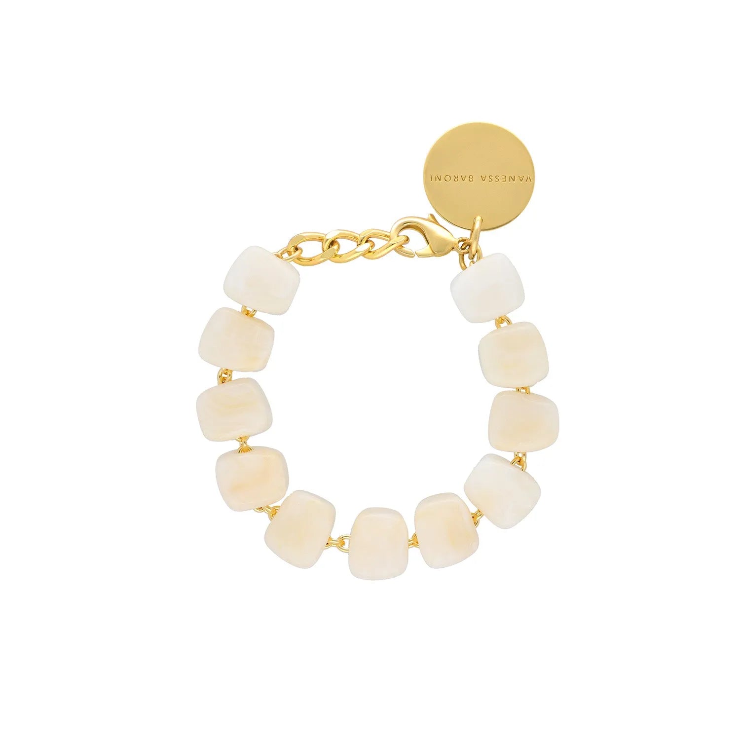 Vanessa Baroni Mini Organic Shaped Bracelet Pearl Marble