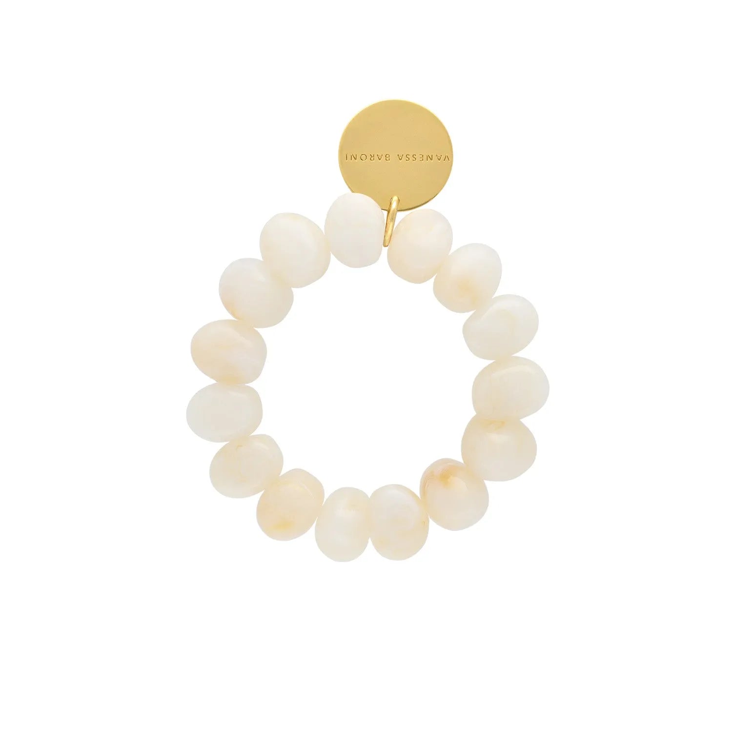 Vanessa Baroni Stone Flex Bracelet Pearl Marble