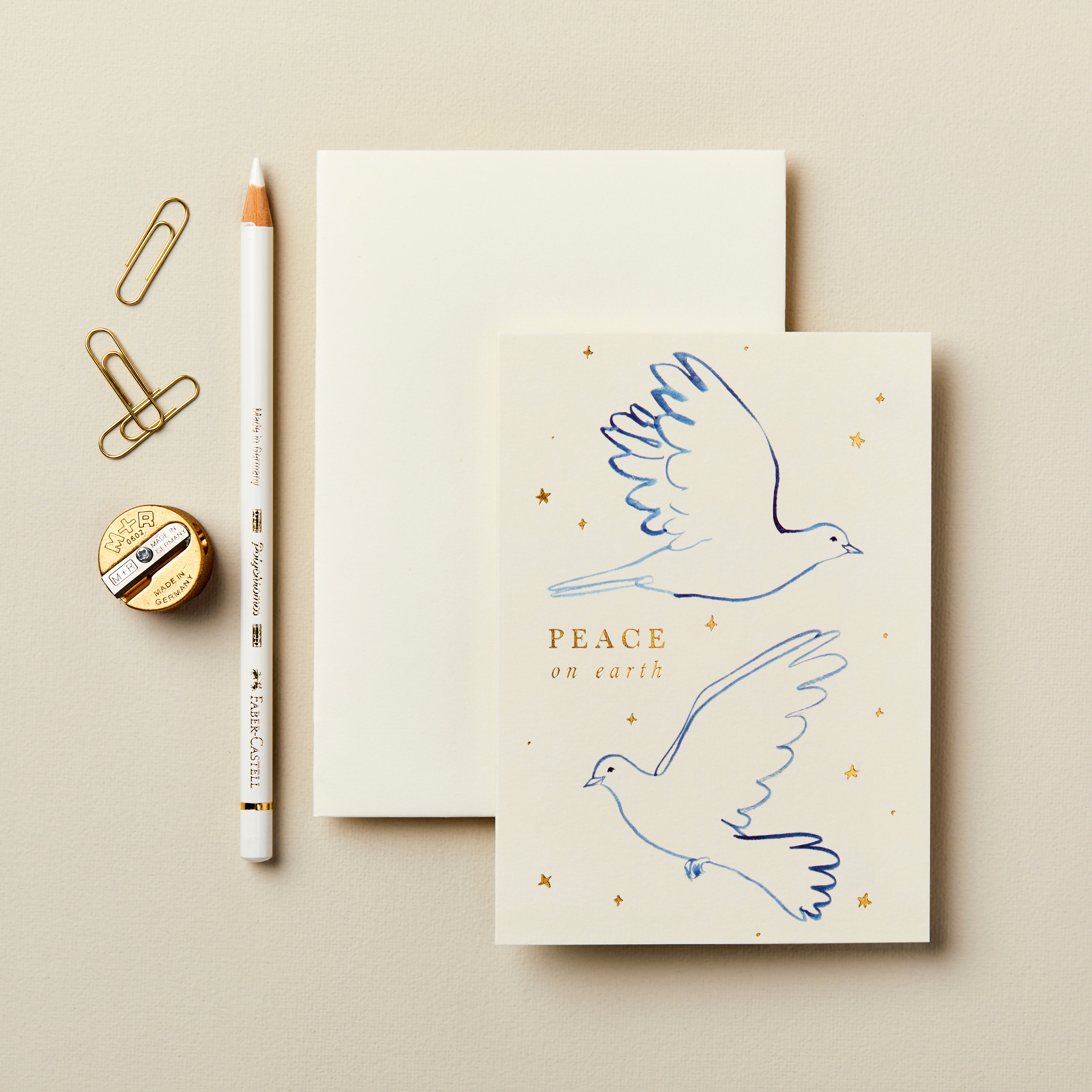 Wanderlust Doves Peace on Earth Christmas Card