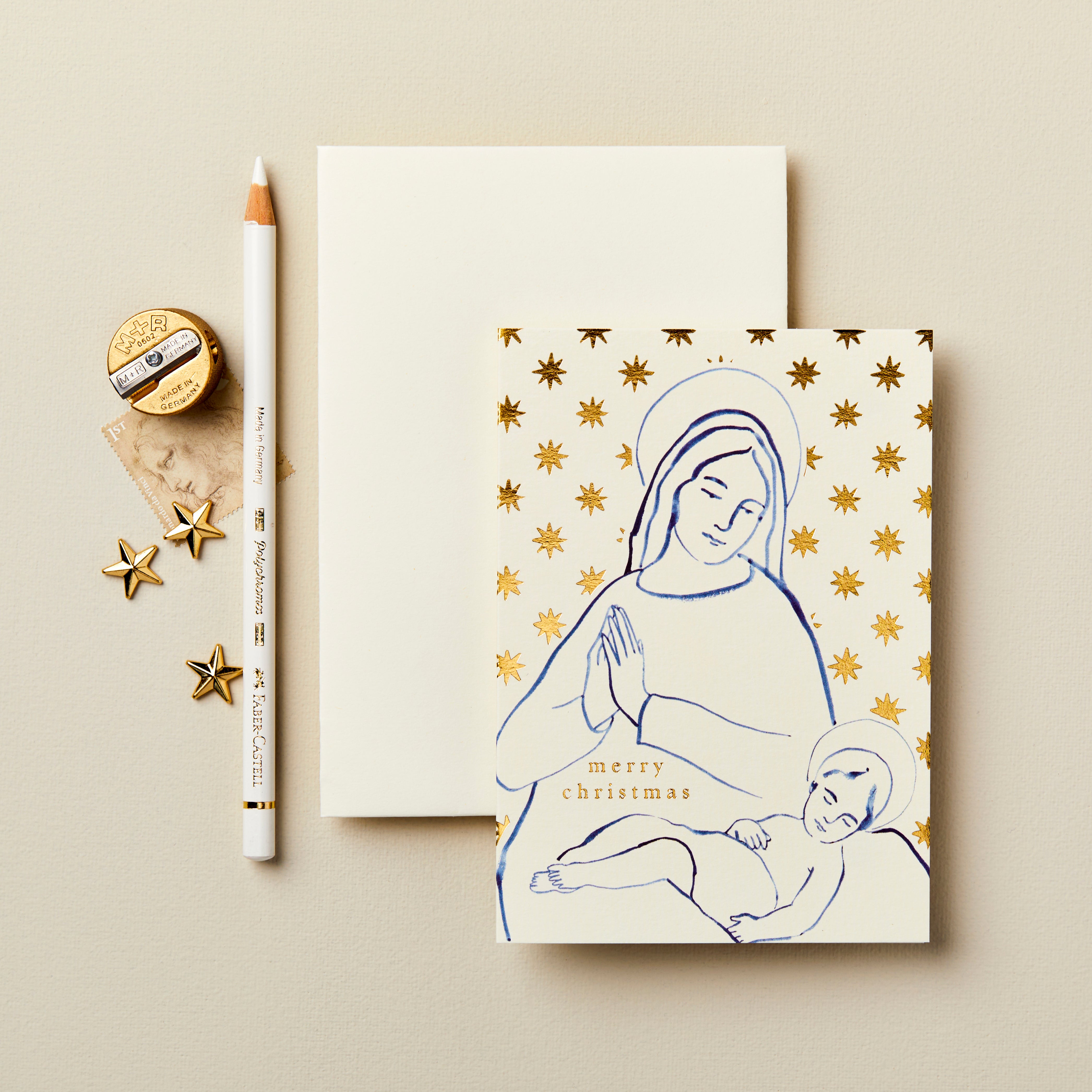 Wanderlust Doves Madonna & Child Merry Christmas Card