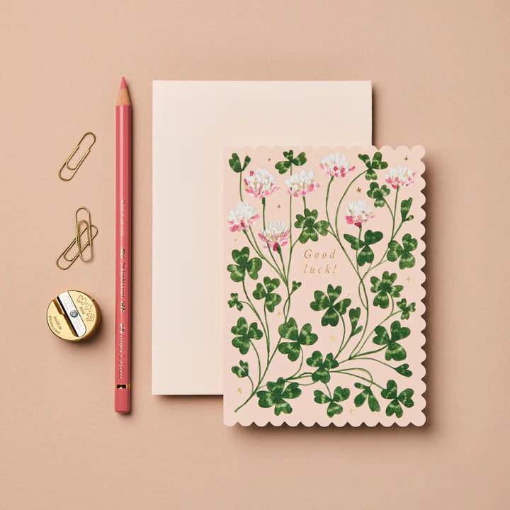 Wanderlust Clover Good Luck Greeting Card