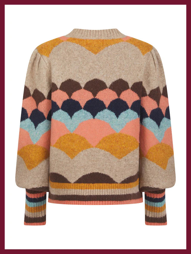 Nookie Mabel Scallop Brown Jumper