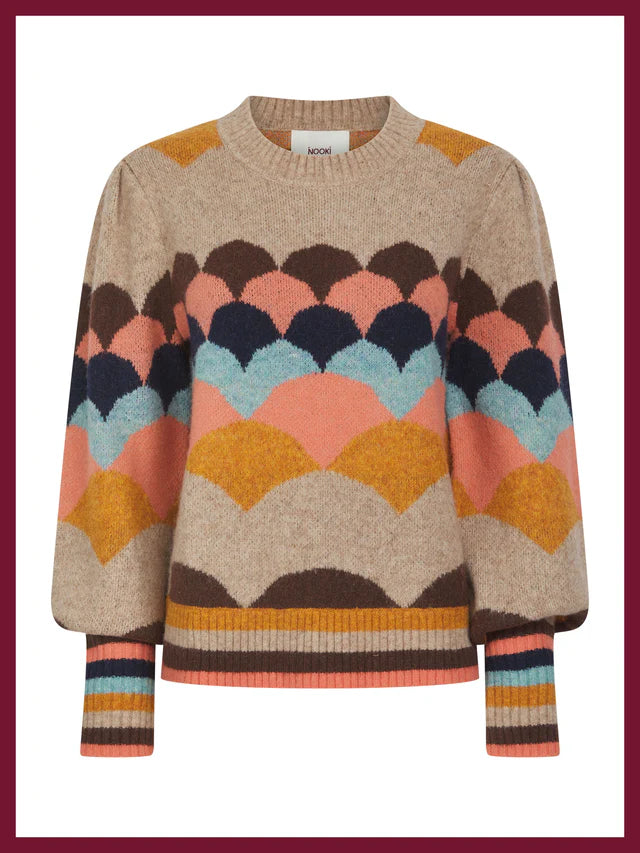 Nookie Mabel Scallop Brown Jumper