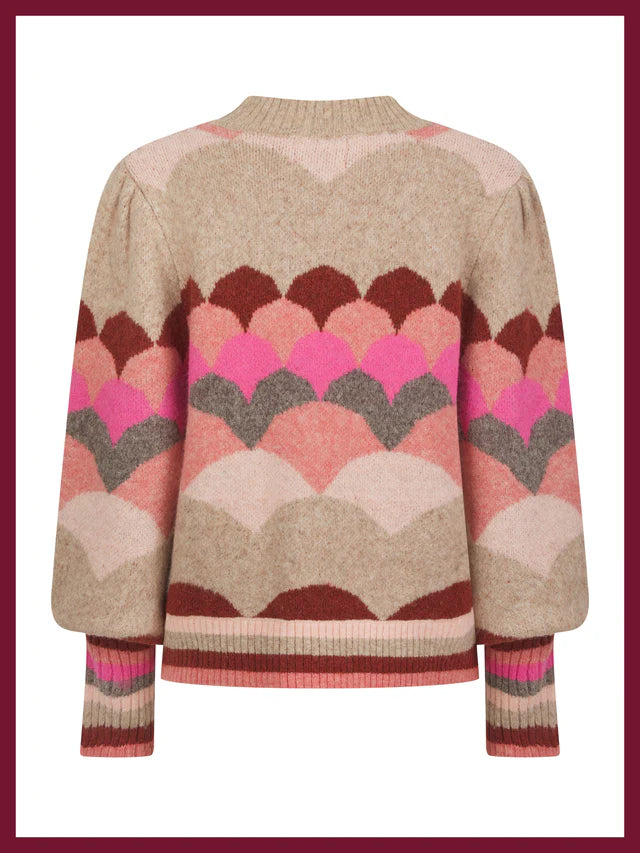 Nookie Mabel Scallop Pink Jumper