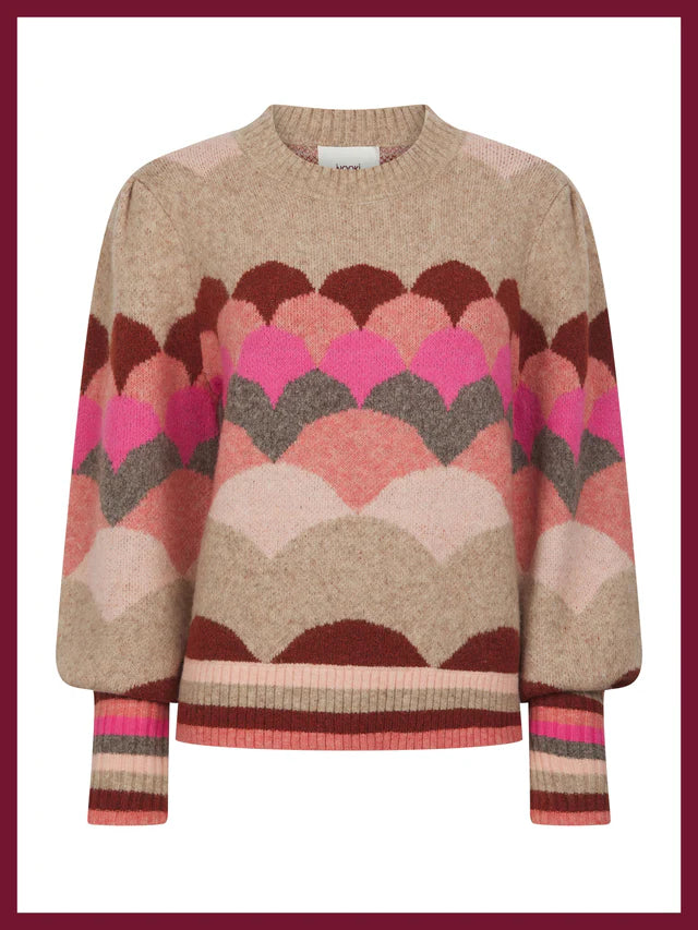 Nookie Mabel Scallop Pink Jumper