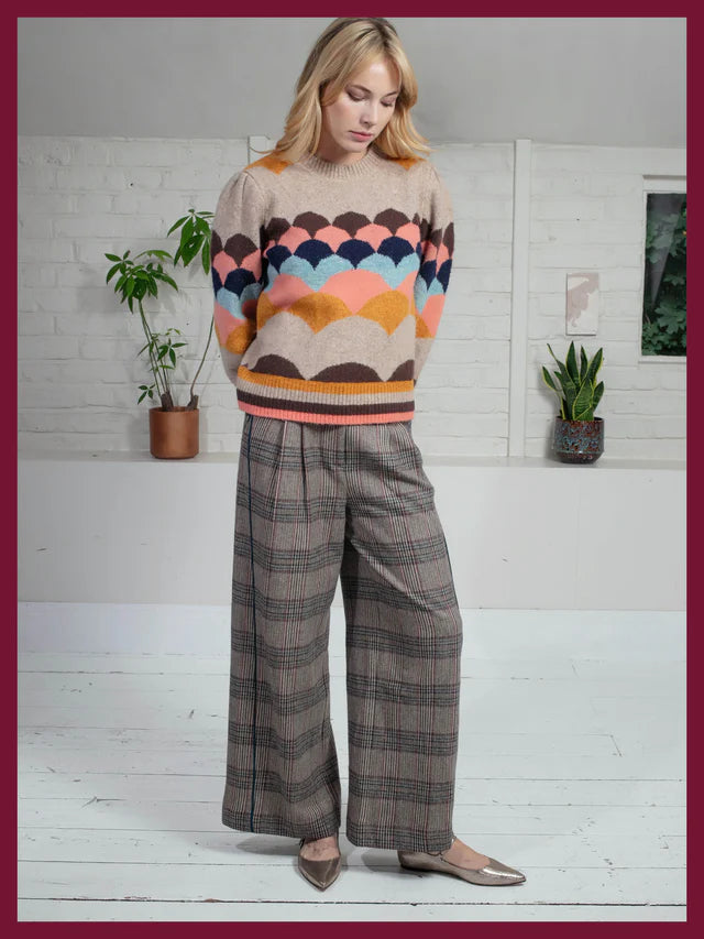 Nookie Mabel Scallop Brown Jumper