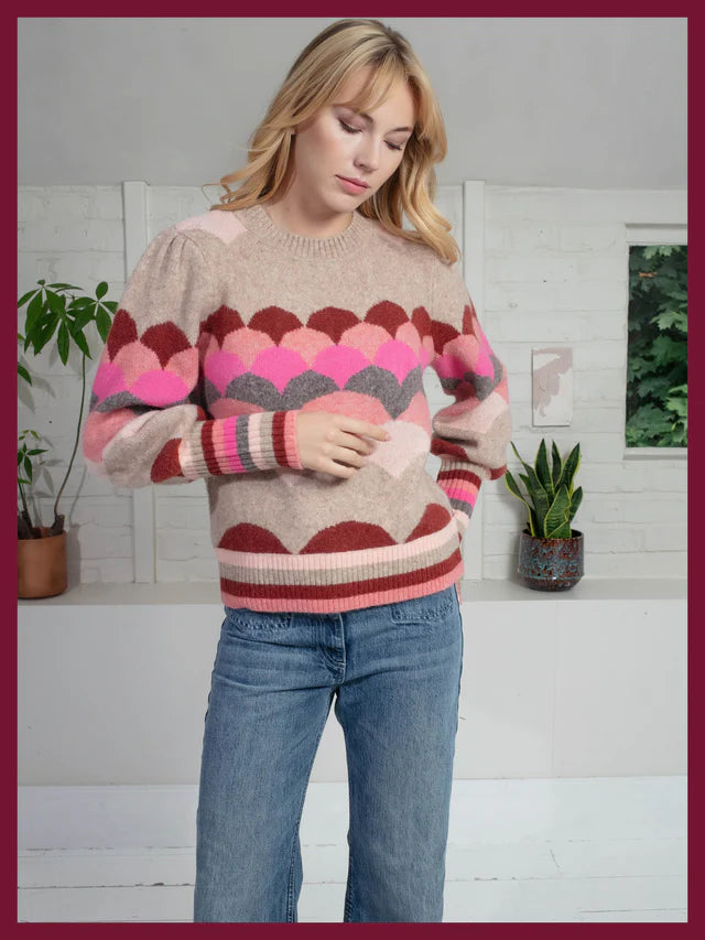 Nookie Mabel Scallop Pink Jumper