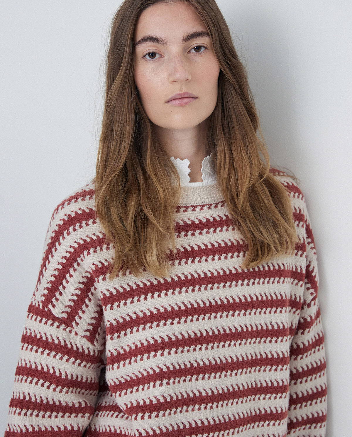 Yerse Daffy Striped Wool Sweater