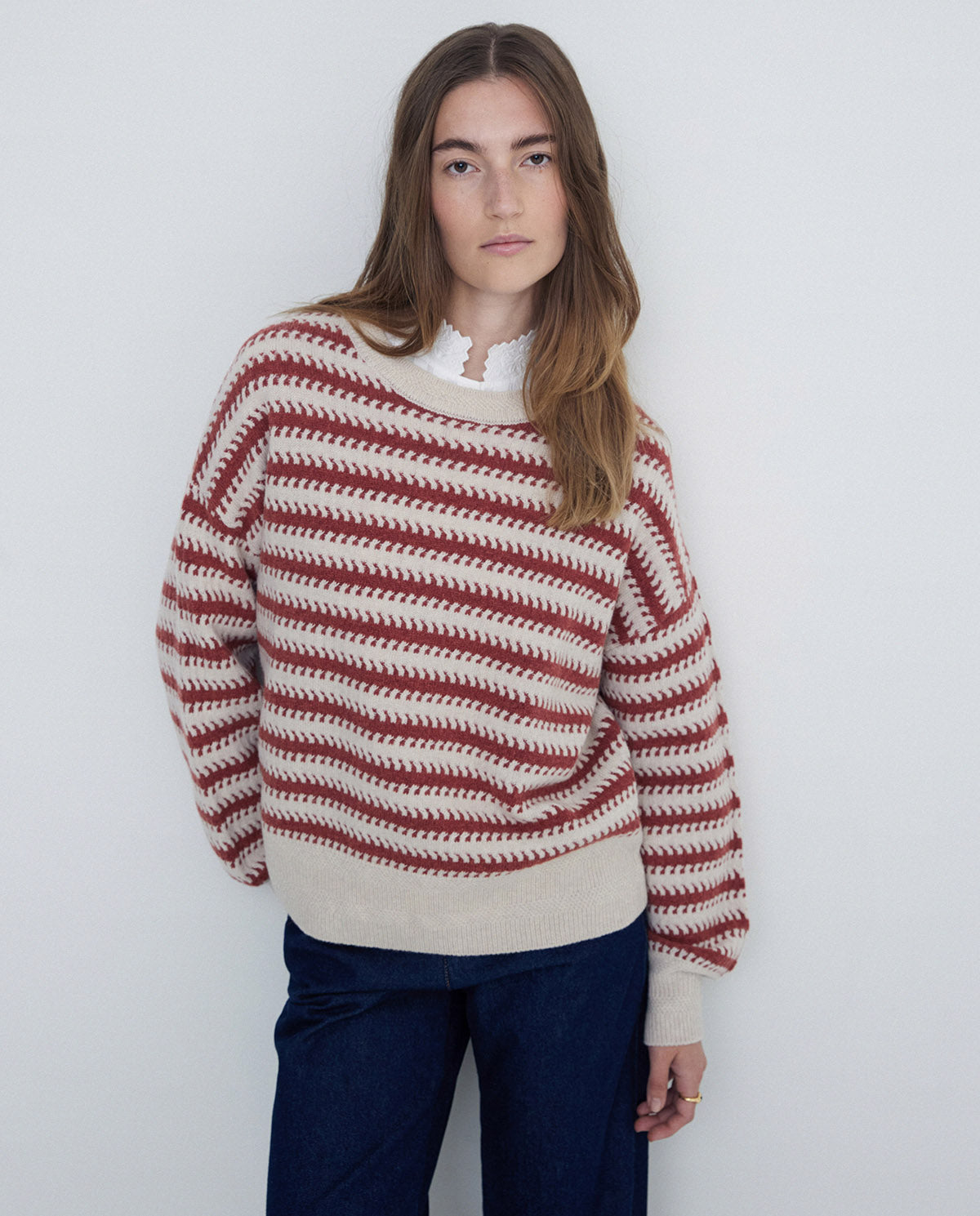 Yerse Daffy Striped Wool Sweater