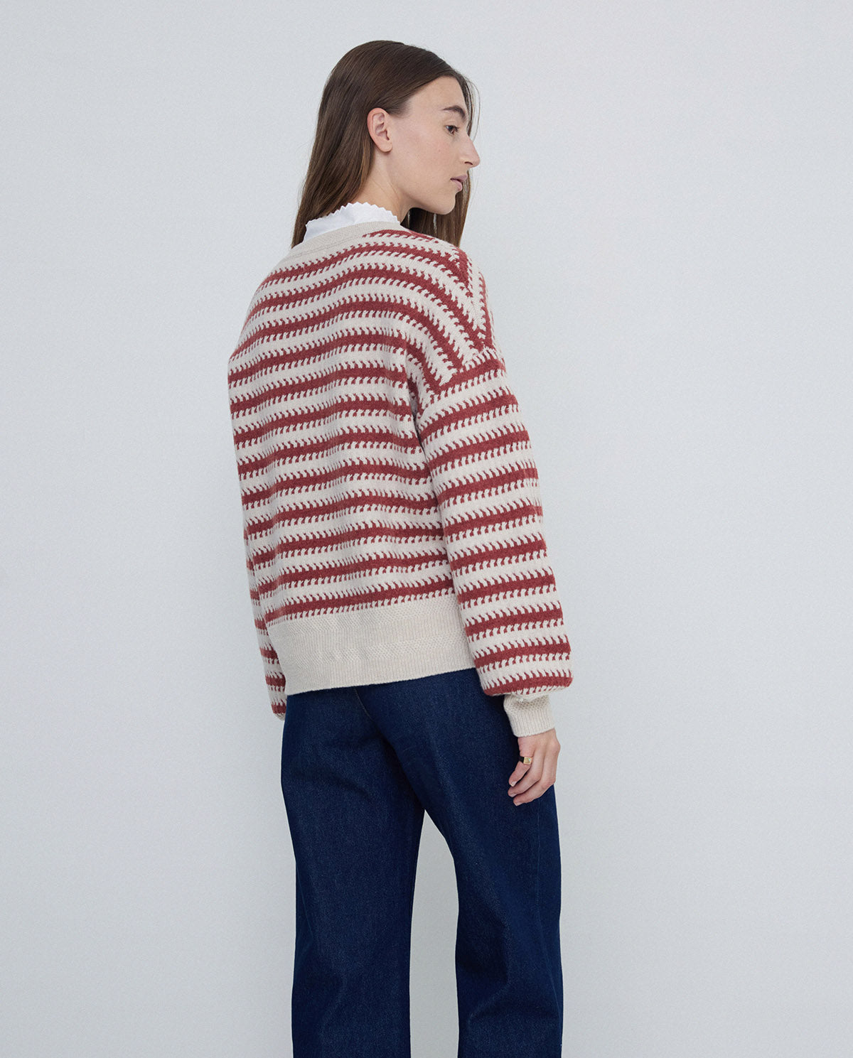 Yerse Daffy Striped Wool Sweater