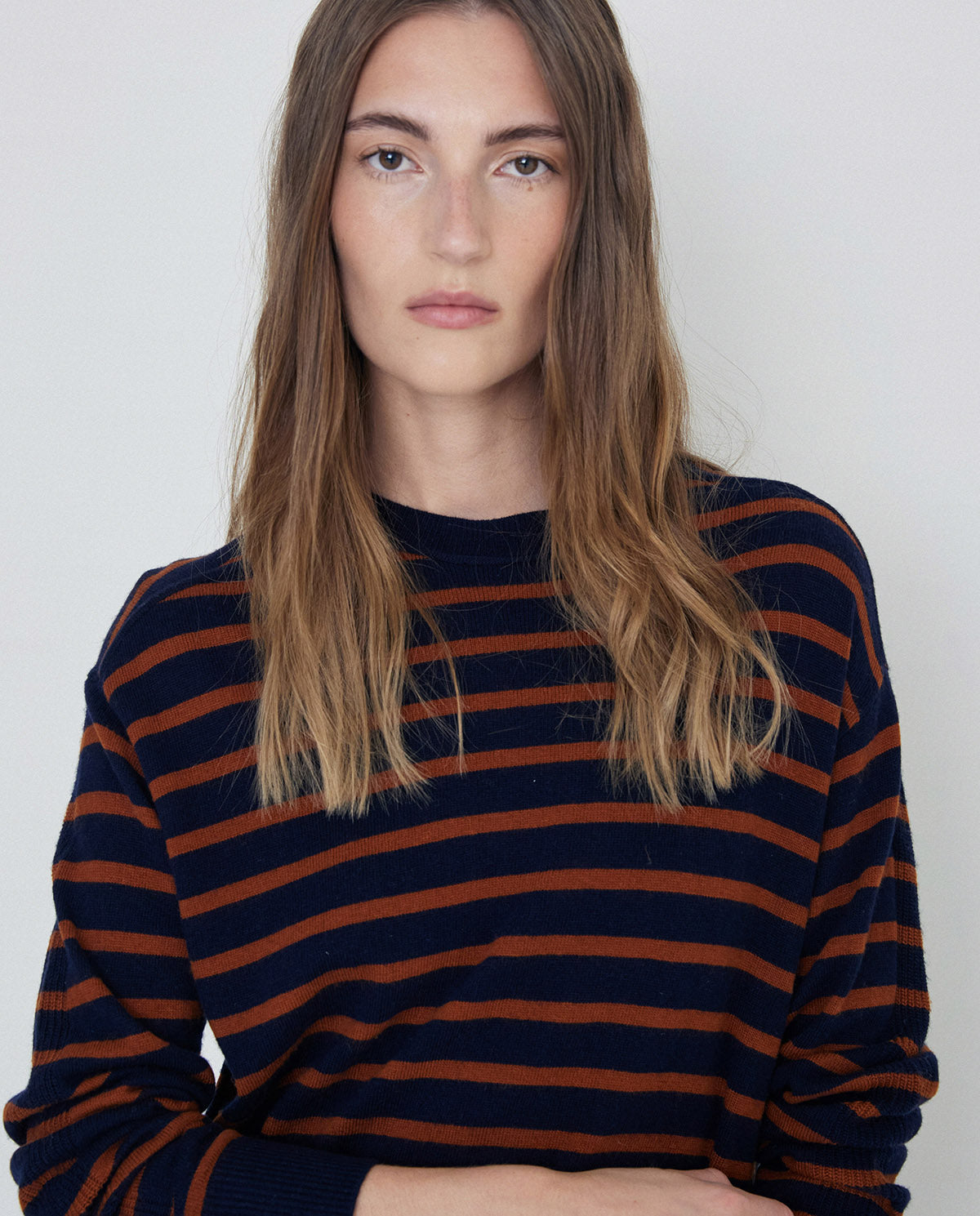 Yerse Joly Striped Long-Sleeve Pullover