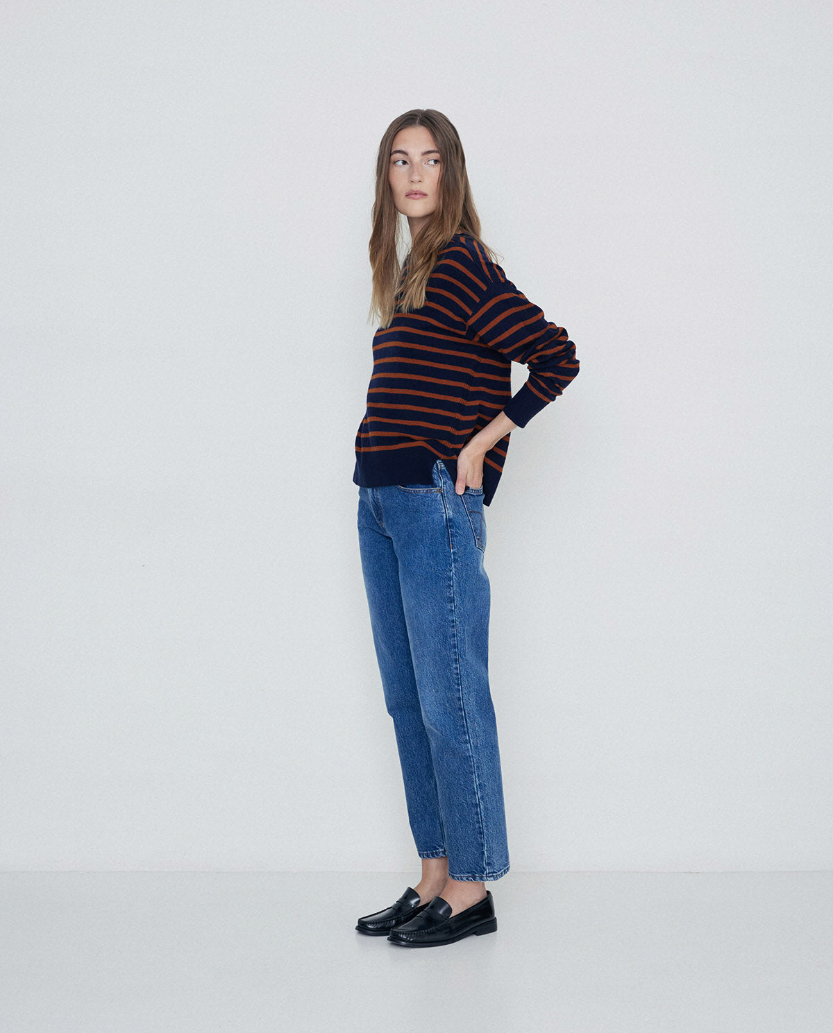 Yerse Joly Striped Long-Sleeve Pullover