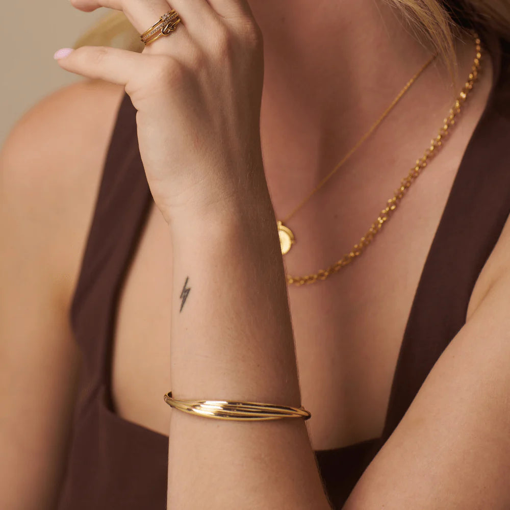 Orelia Interlocking Open Gold Bangle